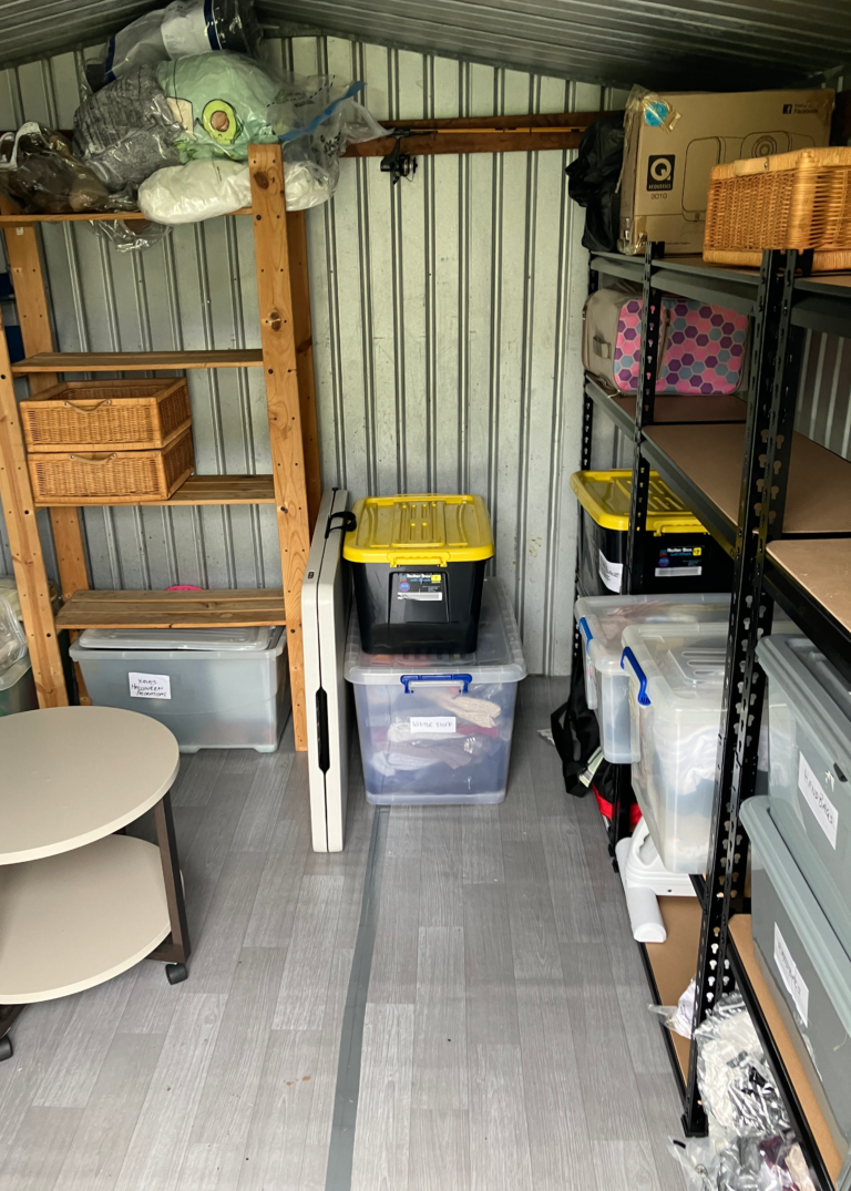 Tidy storage shed after professional decluttering services