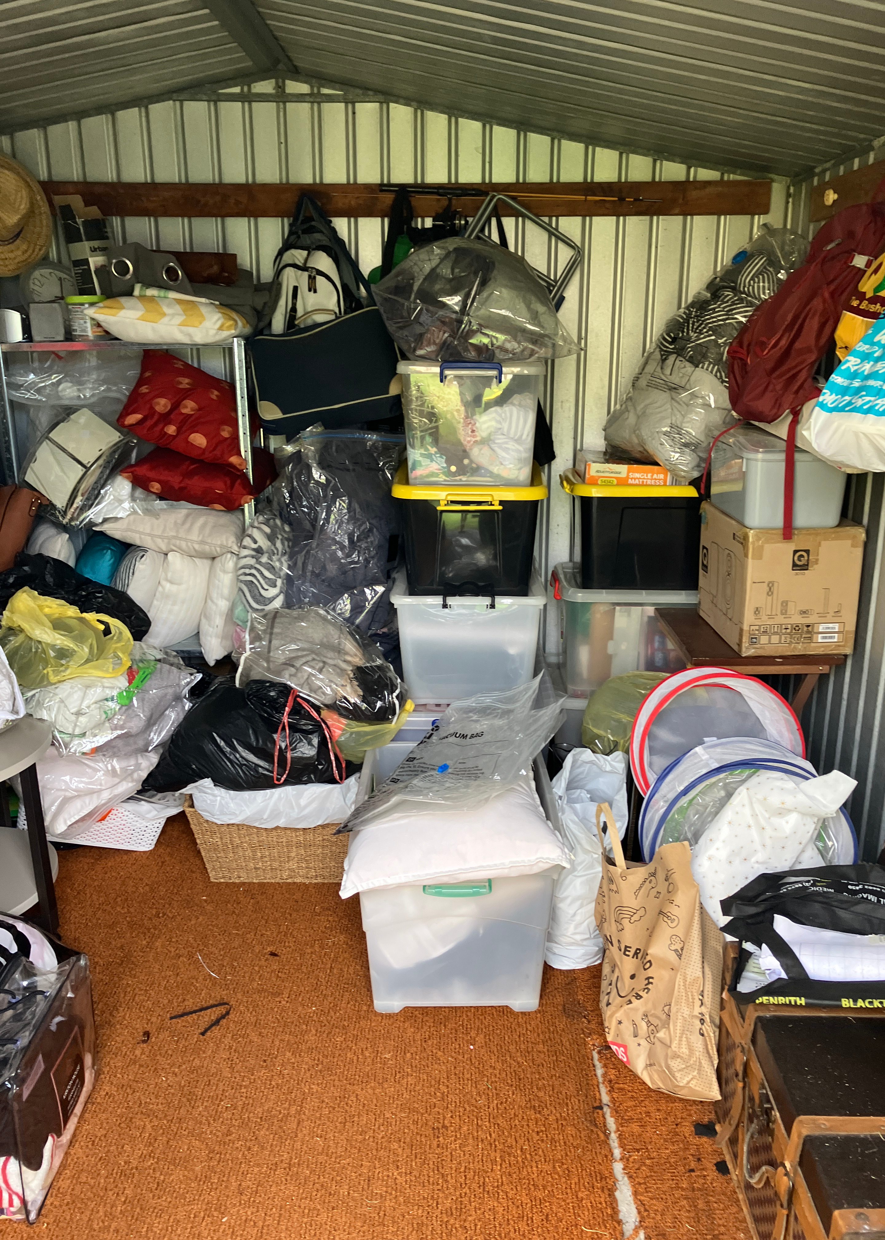 Cluttered storage shed
