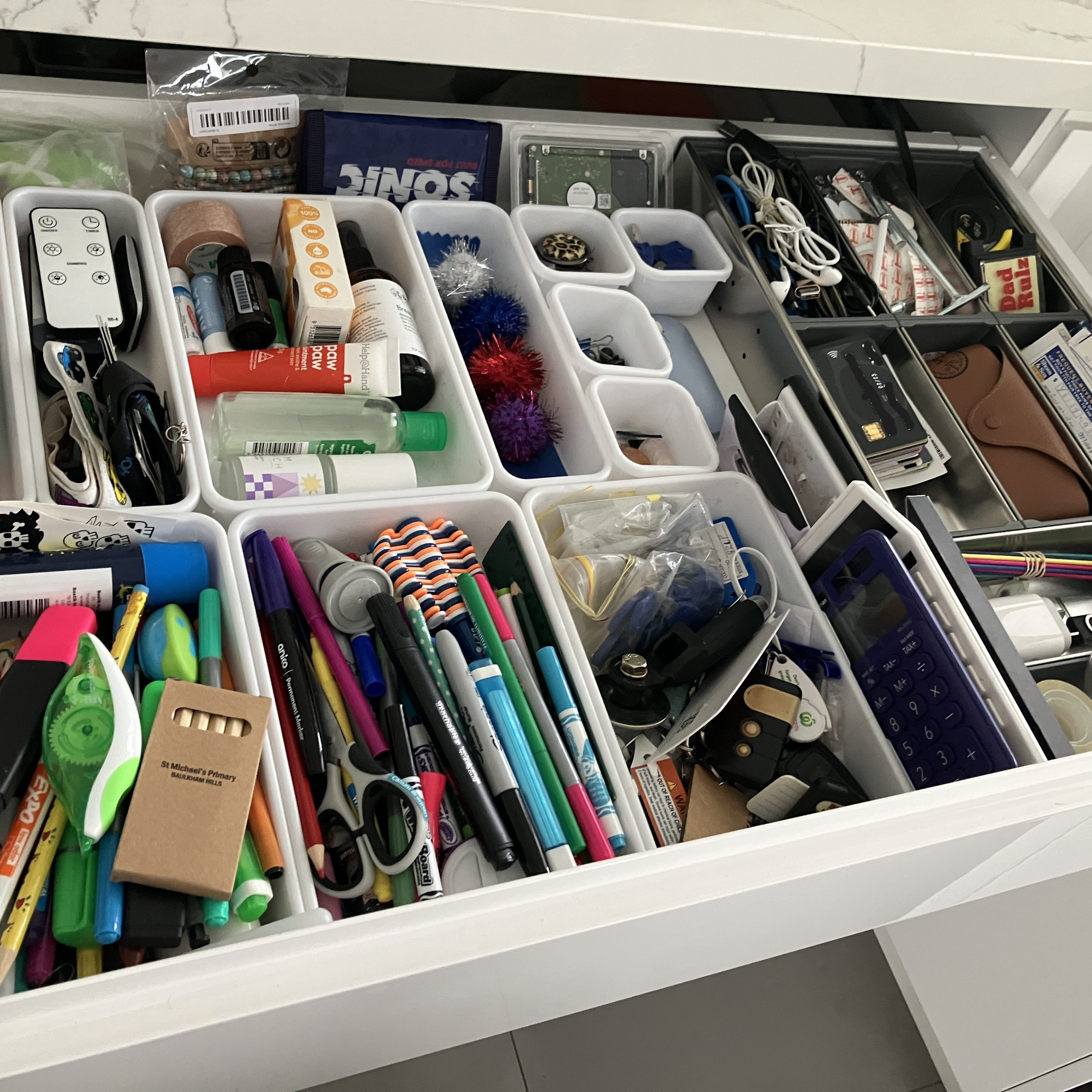 Decluttered and organised kitchen drawer