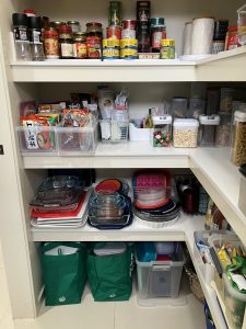 Walk-in pantry decluttered and organised